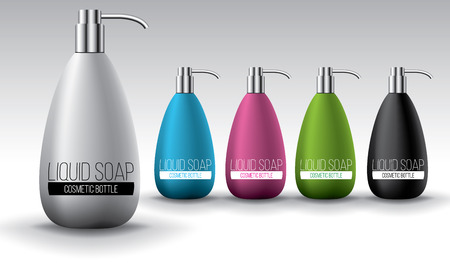 Liquid soap bottles design template, vector objectsのイラスト素材