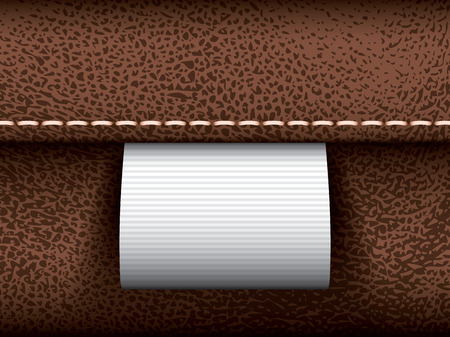 Brown leather with label, vector part of clothesのイラスト素材