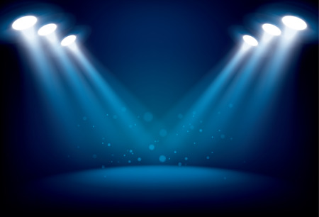 Illuminated stage with scenic lights, vector backgroundのイラスト素材