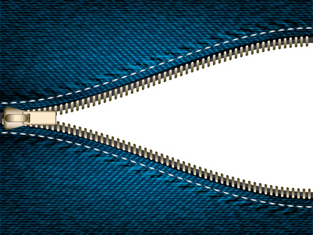 Denim jeans open zipper, vector part of clothesのイラスト素材