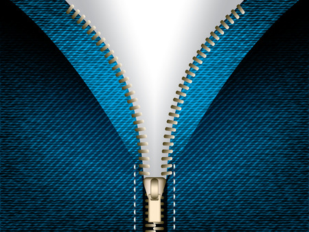 Denim jeans open zipper, vector part of clothesのイラスト素材