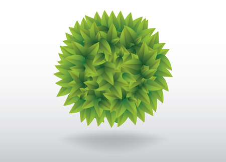 Green leaves ball illustrationのイラスト素材