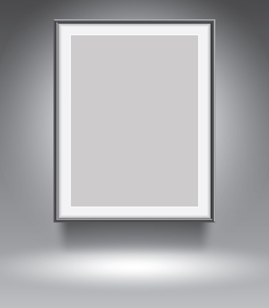 Empty frame on grey, vector illustration template for advertisingのイラスト素材