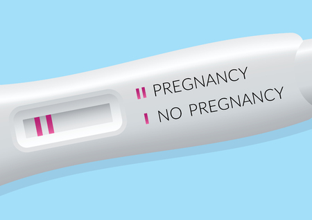 Positive pregnancy test isolated flat design, vector illustrationのイラスト素材
