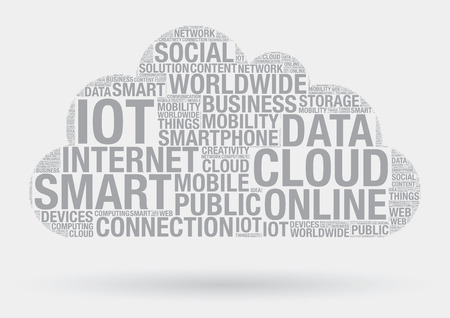 Cloud computing technology, vector wordcloud concept illustrationのイラスト素材