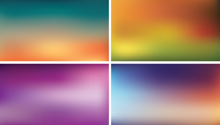 Blurred background set, 16:9 abstract vector wallpaper for webdesignのイラスト素材