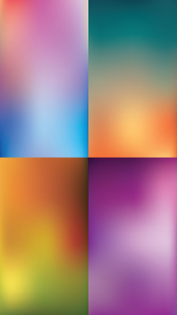 Set of smartphones template with blurred unfocused, vector backgroundのイラスト素材