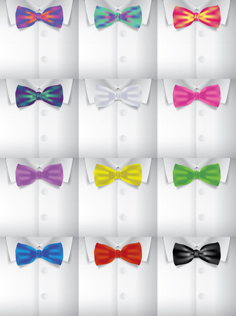 Bow tie and shirt vector collection, fashion new year partyのイラスト素材