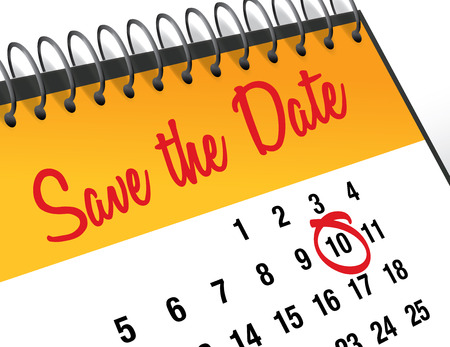 Save the Date mark on calendar vector illustrationのイラスト素材