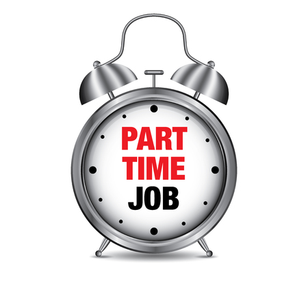 Part Time Job on retro alarm clock, vector illustrationの写真素材