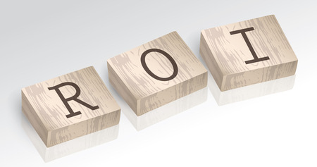Word ROI composed from alphabet blocks, vector illustrationのイラスト素材