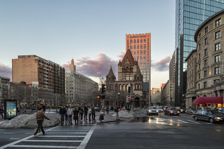 Sunset in Copley Square Bostonのeditorial素材