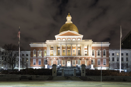 Massachusetts State House, Night Viewのeditorial素材