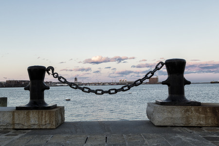 Sunset in the Boston Harborの写真素材