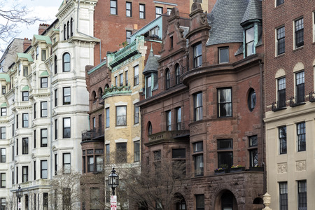Windows of building in Bostonの写真素材