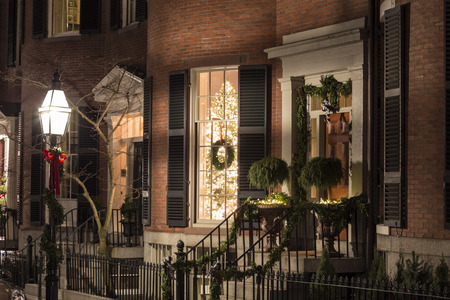 The House Decorated for Christmasの写真素材