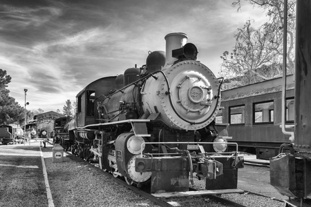 The Old Train in Black and White