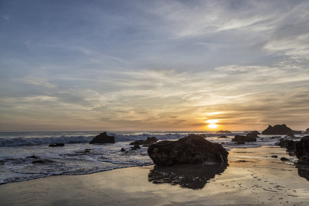Sunset en El Matador Beachの写真素材