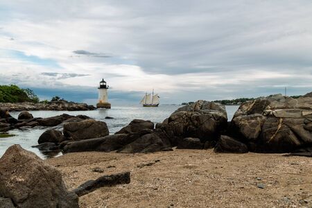 Lighthouse in Salemの写真素材