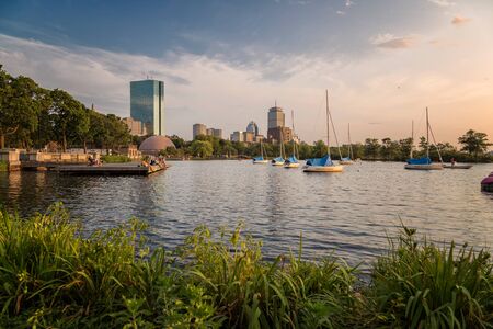 Sunset in Bostonの写真素材