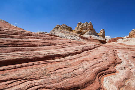 Rock Formation in White Pocket, Utahの写真素材