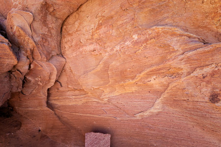 Detail of sandstone rock texture in Petra, Jordan. Petra is one of the New Seven Wonders of the...