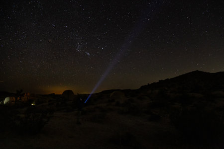 Milky Way over a tent in Joshua Tree National Park, California