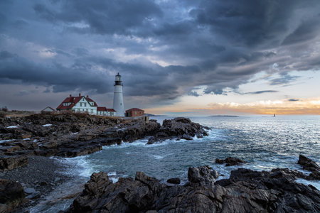 Lighthouse on the north coastの写真素材