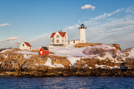 Lighthouse on the coast of the Atlantic Oceanの写真素材