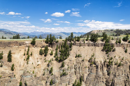 Grand Canyon of the Yellowstone National Park, Wyoming, United States.の写真素材