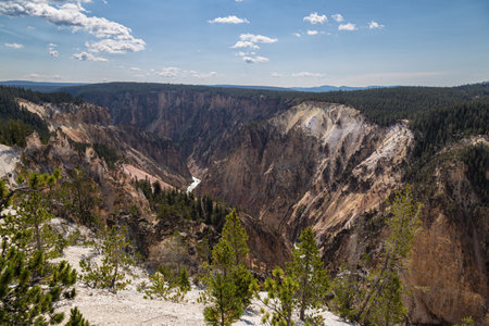 Grand Canyon of the Yellowstone National Park, Wyoming, United States.の写真素材