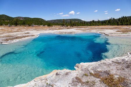 Yellowstone Grand Tetons Geyser Basin, Wyoming, USAの写真素材