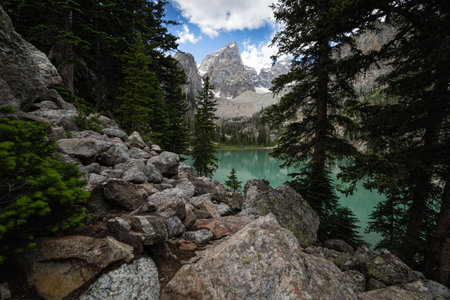 Lago di Braies lake, Dolomites, South Tyrol, Italyの写真素材