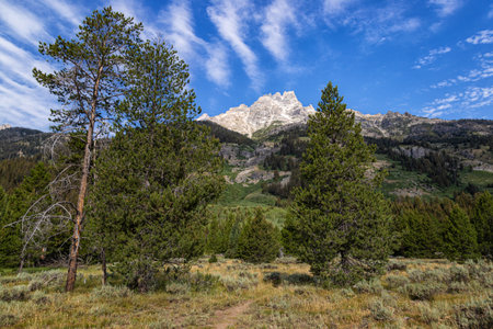 Landscape of Grand Teton National Park, Wyoming, United Statesの写真素材
