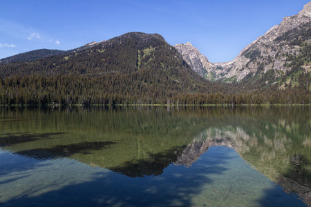 Landscape view of Karwendel mountain lake, Tyrol, Austriaの写真素材