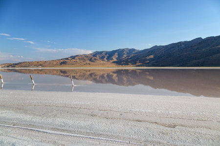 Salt lake in Utahの写真素材
