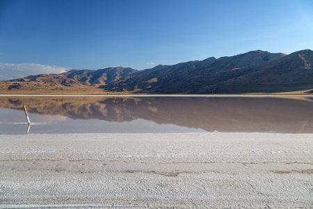 Salt lake in Utahの写真素材