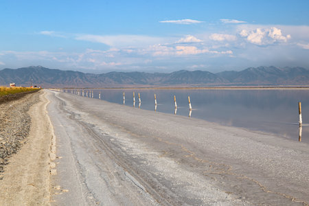 Salt lake in California, USA.の写真素材