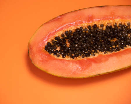 Detail of a fresh papaya