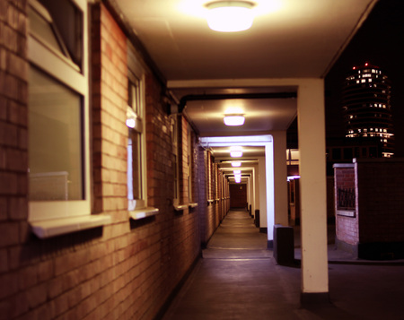 Corridor of a housing estate in Londonのeditorial素材