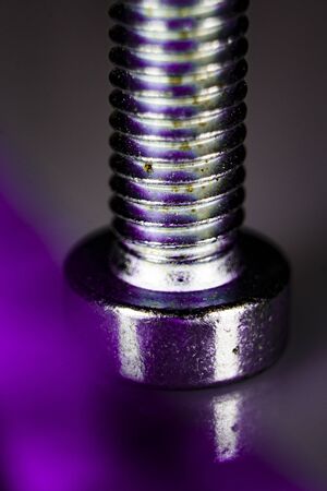Close-up of a screw head with dirty edgeの写真素材