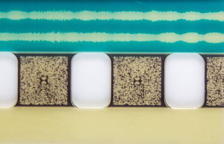 Remains of an old film strip with soundtrack