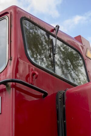 windscreen wiper of an old shunting locomotiveの写真素材