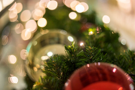 Christmas decorations lights bokeh Xmas holidaysの写真素材
