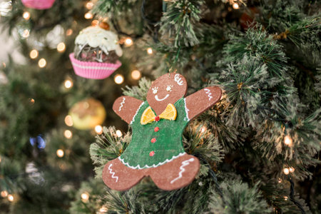 Christmas decorations lights bokeh cookies Xmas holidays