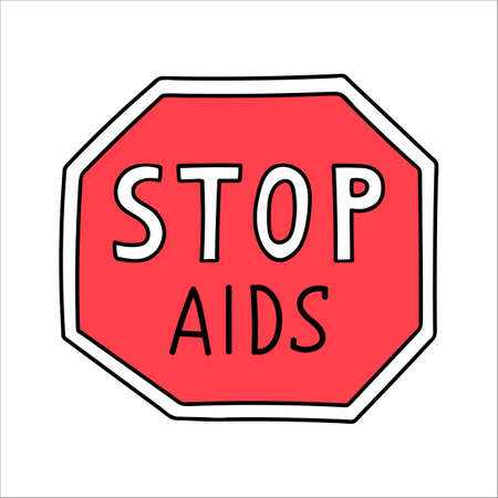 Stop Aids doodle vector illustration