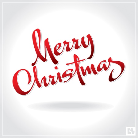 merry christmas hand lettering (vector)のイラスト素材