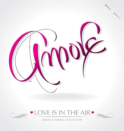 amore hand lettering (vector)のイラスト素材