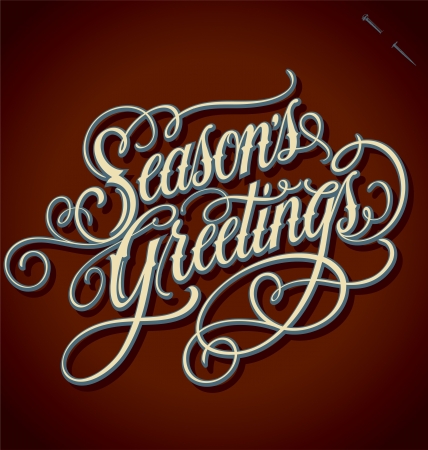 SEASONS GREETINGS hand lettering のイラスト素材