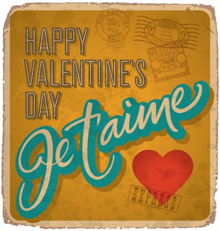 hand-lettered vintage valentines card (vector)のイラスト素材
